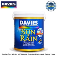 ♞,♘Davies Sun and Rain 100% Acrylic Premium Elastomeric Paint 4 Liters