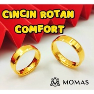 916 Gold Rattan Ring 916 Gold Ring Bajet 916 Gold Slippery Rattan Ring Pure 916 Gold Comfort Rattan Ring