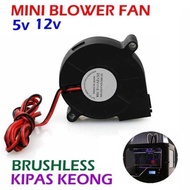 Mini blower fan kipas keong DC 5-12v angin coling turbo coler