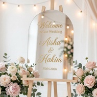 Acrylic mirror welcome Board  Wedding welcome board mirror personalized custom acrylic Wedding Signa