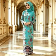 (Muslimah Women's 2-Piece Set - Dress & Skirt) | Round Neck, Long Sleeves | Lightweight & Comfortabl