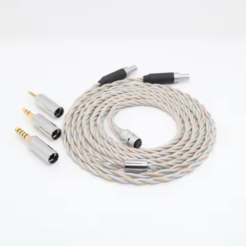 XINHS 4Cores Modular Cable Single Crystal Copper Silver Plated LITZ Design For HD800 HD650 HD700 HIF