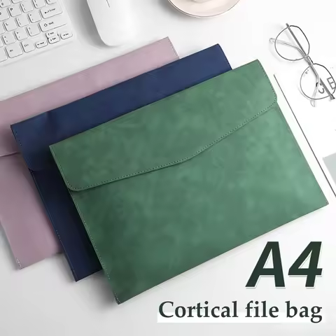 1pcs Leather A4/A5 File Bag Waterproof Wear-resistant Ultra-large Capacity Folder Business Office Sc