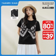 GIORDANO Women T-Shirt Warm Weather T-Shirt Moderate Thickness T-Shirt Slight Elasticity T-Shirt 183