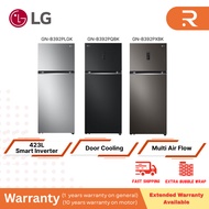LG Smart Inverter 423L 2 Door Top Freezer Fridge (Platinum Silver/ Matte Black/ Black Steel) GN-B392