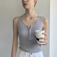 GREYSCALE T95 Soft Knit Zipper Tank Top *ผ้าบาง-นุ่ม* (4 colors)