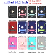Tablet Cover For Apple iPad10.2inch iPad7th Generation iPad8th iPad9 Full Protection Case 3 in 1 Bracket Silicone Pencil Slot