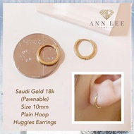 【Available】✓PAWNABLE✓FREE SHIPPING✓COD Legit Real Saudi Gold 18k Hoop Huggies Earrings (Babies, Kids