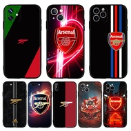 【A+6】Arsenal FC for iPhone 11 12 13 Pro Max Mini TPU black silicone frosted phone case