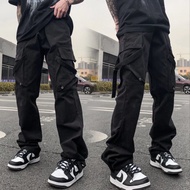 Cargo pants hip hop direct cut casual black slim fit tactical sweat pants