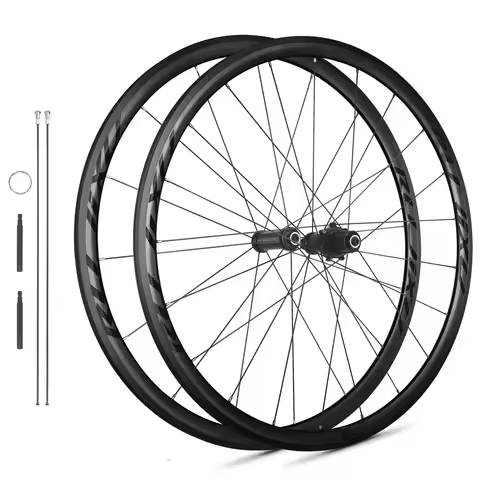 RUJIXU 30MM 6pawls black hub Ultralight 700C wheels Pull Straight Wheel V / C brake road wheelset