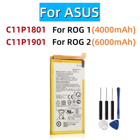 Replacement Battery C11P1801 4000mAh C11P1901 6000mAh For ASUS ROG 2 1 ZS660KL ZS600KL Phone Battery