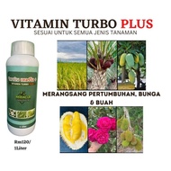 Vitamin Turbo Plus 1L Baja Buah Baja Durian Padi Rose Orkid Kelapa Sawit Buah Pelam Harum manis