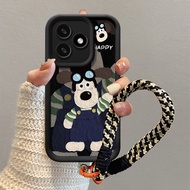 Casing For Realme note 60 Realme C63 Realme C61 phone case with lanyard aesthetic Cute dog Silicone 