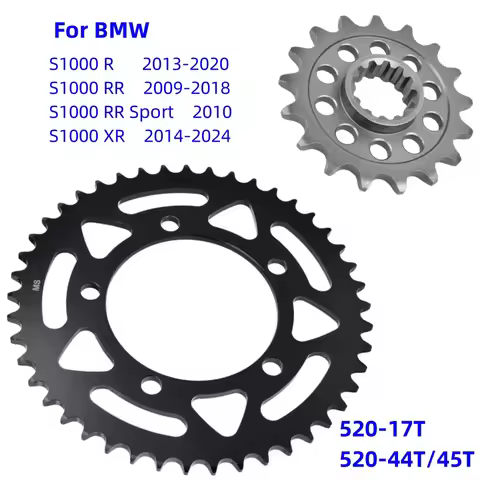 520-17T/44T/45T Motor Front Rear Star Sprocket for BMW S1000RR Sport S1000XR S1000R S1000 RR R XR 20