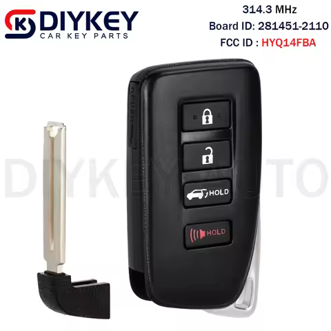 DIYKEY HYQ14FBA 314.3MHz 281451-2110 Keyless Smart Remote Key Fob for Lexus LX570 NX200t NX300 NX300