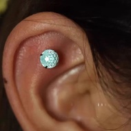 6mm Sparkling Fireworks Cut High-End Simple Helix Stud