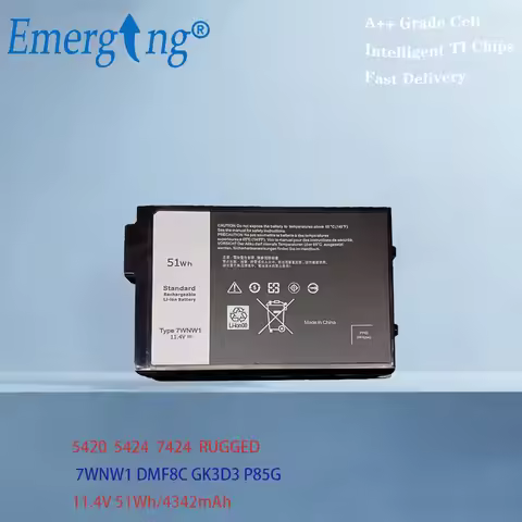 7WNW1 DMF8C GK3D3 P85G Laptop Battery For Dell Latitude 5420 5424 7424 RUGGED 11.4V 51Wh 4342mAh