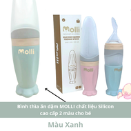 Bình thìa ăn dặm MOLLI chất liệu Silicon cao cấp 2 màu cho bé