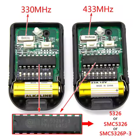 SMC5326 SMC5326P-3 330mhz 433mhz Remote Control Receiver Controller 8 Dip Switch Auto Gate Duplicate