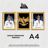 Photo of the Governor of the West Java Governor Garuda Set - Wall Decoration Poster Governor & A4 Fr