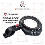 Polygon - LOCK SPIRAL WITH RESETABLE COMBINATION - BLACK