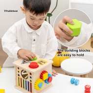 TF* Educational Activity Cube Wooden Cube Toy Baby Cube Toy 8-in-1 Wooden Shape Sorting Activity Cub
