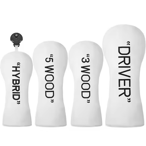1pc/4pcs Letter Printed Golf Headcover, Golf Club Protector for Driver, Fairway, Hybrid, Portable Ac