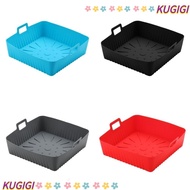 KUGIGI Air Fryer Liners, Reusable Silicone Baking Tray,  9" Large Size Heat-Resistant with Handle Ai
