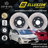 ILLUSION HONDA CIVIC SNA FRONT (DEPAN) EXTRA SPORT VENTILATED & DRILL DISC BRAKE ROTOR
