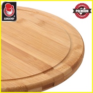 ◙ ◩ ☾ Eurochef Non Slip Bamboo Cutting Board Wooden Food Serving Tray Chopping Board Round Circle W