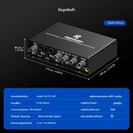 อินเตอร์เฟซเสียง USB สำหรับ PC คอมพิวเตอร์2i2เสียงอินเตอร์เฟซสำหรับการบันทึกเพลง เครื่องผสมเสียงแบบพ