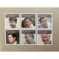 {JK} Gibraltar 2018 - 70th Birthday Of Prince Charles Stamps 6V MNH £7.36