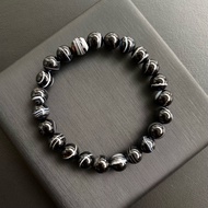 กำไลหินแท้ แบล็ค แบนเดท อาเกต (Black Banded Agate) 8mm