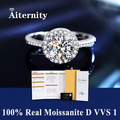 D Color Women Moissanite Ring s925 Silver 1-2ct Moissanite Ring for Women Luxury Women Moissanite We