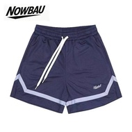Men's American Basketball Quick-Drying Shorts Contrast Color Braid below the Knee Five-Point Fitness