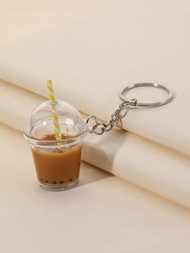 Llavero/Adorno de bolso nuevo de llegada hecho a mano de té con leche/bolso de café de perlas para los fans del té de burbujas, adecuado para llaves de automóviles, mochilas, como regalo, uso diario o para ocasiones especiales casuales