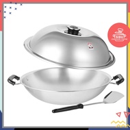泰国斑马牌 Zebra Thailand 42cm 5Ply Wok With Lid & Turner