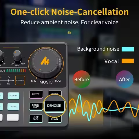 Best MAONO Music Mixer Condenser Studio Recording Microphone Kit Audio Interface Live Streaming Micr