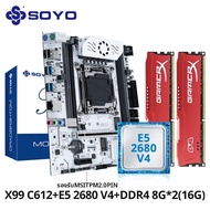 ชุดเมนบอร์ดเกมมิ่ง SOYO X99 ชิปเซ็ต C612 รองรับ TPM2.0 พร้อมซีพียู E5 2680 V4 และแรม DDR4 16G (2*8G)