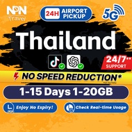Thailand SIM Card Ultra 1-15Days 1-20GB 5G/4G Data |Instant 24h Airport Pickup| High Speed Thailand 