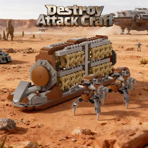 520+pcs Platoon Attack Craft Building Brick Space War Destroy Droids Army Sets DIY Blocks Toys Birth