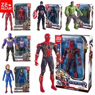 17cm Marvel avengers Hulk spider man iron man Captain America can emit light on the chest action figure toys
