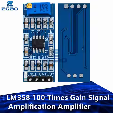 LM358 100 Times Gain Signal Amplification Amplifier Operational Amplifier Module 5V-12V