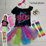 80s Disco Costume for Women 80s Retro Fashion Neon Eighties Decade Cosplay for Adults Neon Party