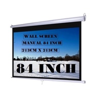 LAYAR 84" Manual Hanging Projector Screen 84 inch Wall Projector Screen