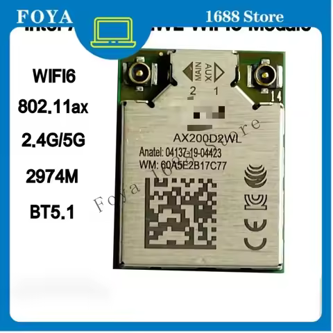 WYORESY WIRCARD for intel AX200D2WL AX200 WIFI6 Dual Band 2.4G/5G BT5.1 WIFI Module M. 2 1216 For la