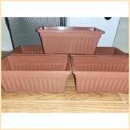 5pcs. BIG brown rectangle pots for plants 32x15x13 cm / paso / garden pot / plant tray / pechay pot