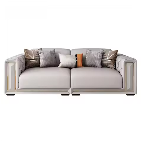 Combination White Leather Sofa Set Europe Comfortable Lounge Lazzy Sofa Set Italiano Juego De Mueble