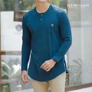 KHOIRUMMAH Koko Kurta Arafah | Kaos Koko Lengan Panjang | Kurta Polos Model Slimfit | navy